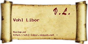 Vohl Libor névjegykártya